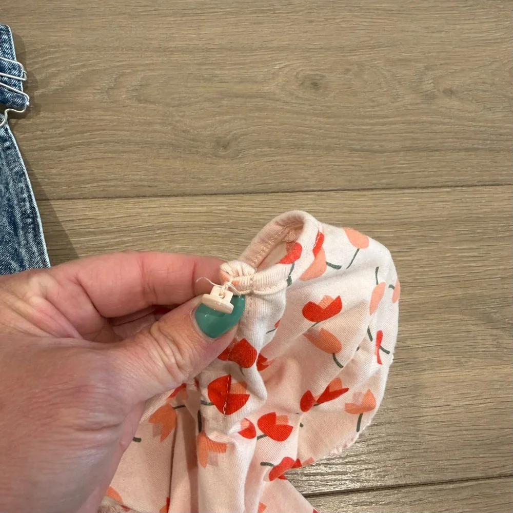 7 FOR ALL MANKIND Pink Denim Tulip Spring Short Sleeve Overall Dress Size‎ 3T